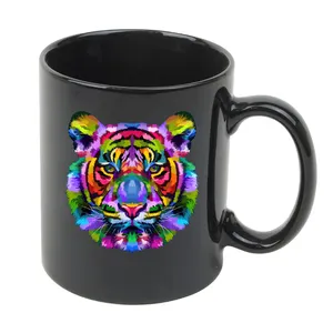 Black Tiger King Stoneware Color Glaze Mugs Customized Coffee Milk Hot Chocolate Cocoa Ceramic Coffee Tea Mugs Gift For New Year