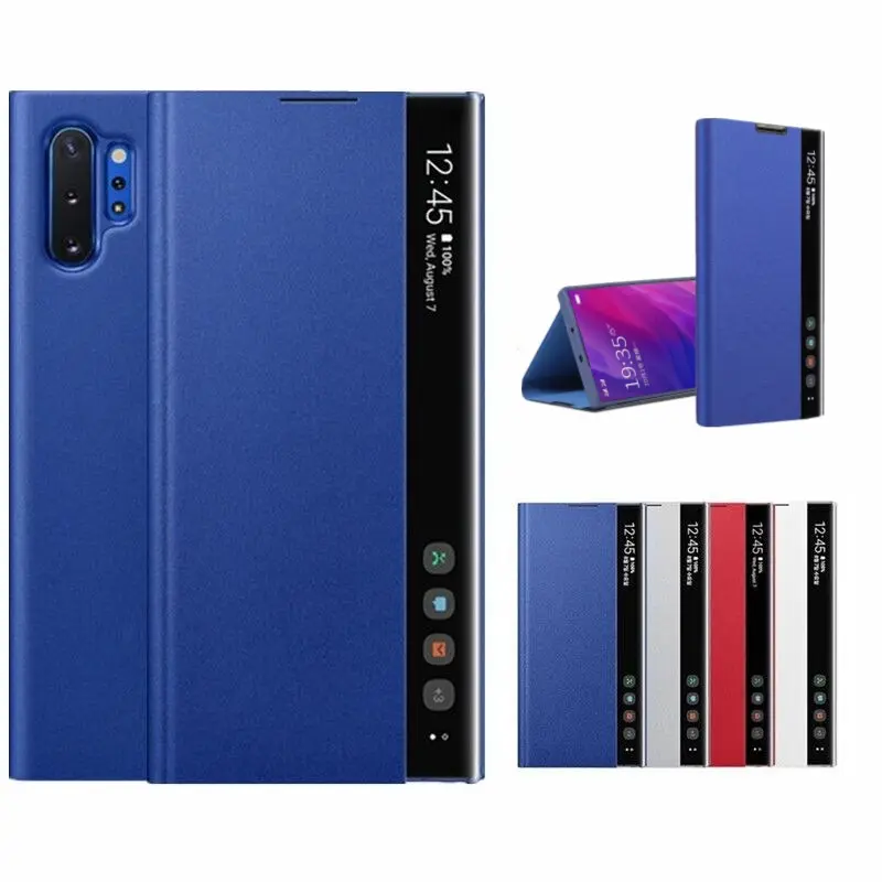 Smart Sleep Awake Flip Cover For Samsung Galaxy Note 10 S21 S20 ultra Free-flip Window View Smart Chip Case For Note9 s9/s22