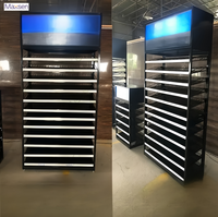 Maßgefertigter Tragbarer Moderner Einzelhandels-Raucherbedarf-Präsentationsständer Hoher Zigarettenständer LED-Leuchtkasten Werbe-Tabakschrank 8-stufig