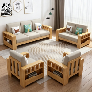 chinese factory low price customization large stock ready to ship <b>folding</b> <b>sofa</b> new design living room furniture wood fabric <b>sofa</b> - Product Image 5
