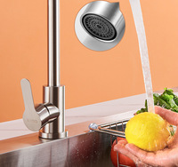 Robinet de cuisine mitigeur chaud et froid en acier inoxydable 304 de haute qualité avec poignée unique