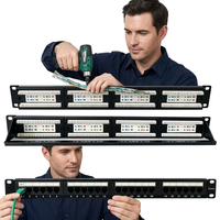 Panel Patch 24 Port Cat6a UTP 24 Port Modular 19" Panel Patch RJ45 Plug-in
