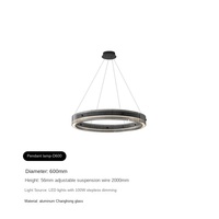 Éclairage d'anneau en aluminium haut de gamme de conception nordique simple moderne italienne pour le salon chambre restaurant verre moderne minimaliste