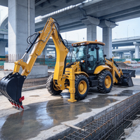 Excavator Loader 4 Roda Penggerak, Sesuai Standar EPA, Mesin Diesel, untuk Pertambangan, Perataan Jalan Kota, dan Pekerjaan Perataan Lapangan