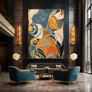 Maßgefertigtes Leinwand-Ölgemälde Gold Modern 100% Handgemacht Abstrakte Handgemalte Wandkunst Ölgemälde - Product Image 1