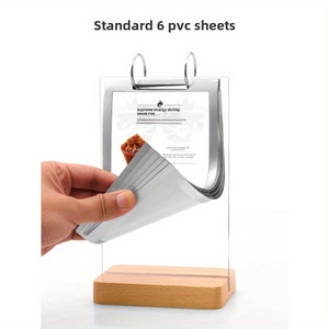 Rõ ràng Acrylic lật Menu hiển thị bằng gỗ cơ sở Nhà Hàng Giá danh sách trình bày quảng cáo cafe khách sạn Clip dấu hiệu chủ - Product Image 3