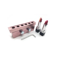 Moule de remplissage pour baume à lèvres et rouge à lèvres en aluminium 12,1 mm, 6 trous, avec démouleur en silicone CNC et anneau métallique