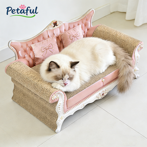 Wholesale Luxury Cat Scratcher <strong>Bed</strong>, Modern Large Kitten Lounger for Cats,Pink Cute Corrugated Cardboard Cat Sofa Scratcher - Product Image 3