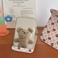 Miroir de maquillage portable vintage style Instagram en aluminium et PVC, pliable, pour femmes, étudiantes, dortoirs, maison, voyage