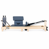 Reformer Pilates pliable en bois d’érable avec pieds réglables Machine de fitness professionnelle pour studio et maison