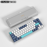 Keyboard Mekanik Tri-Mode Bluetooth 2026, Hot Swappable, 65%, Portabel, Keyboard Gamer, Saklar Pink, RGB