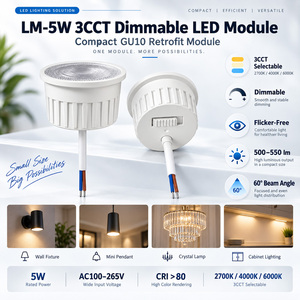 โมดูลไฟดาวน์ไลท์ LED 3CCT 5W AC 230V 500-550LM 2700K 4000K 6000K ปรับหรี่แสงได้ ไม่กระพริบ มุมลำแสง 60 องศา SMD 2835 - Product Image 4