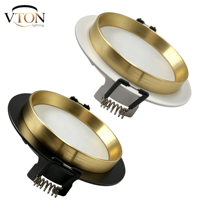 Cadre encastré moderne en aluminium IP44 pour downlight GU10 MR16, boîtier de projecteur, module LED, éclairage de plafond intérieur