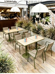 Juego de Mesas y Sillas de Aluminio Estilo Influencer, Resistentes al Agua y al Sol, para Exteriores, Patios, Jardines, Cafés, Bares, Tiendas de Té con Leche - Product Image 5