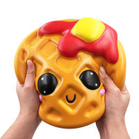 Jouet Squishy Géant en Forme de Gaufre à Remontée Lente - Aliment Réaliste Géant pour le Soulagement du Stress, Jouet Sensoriel Apaisant et Décoration de Bureau