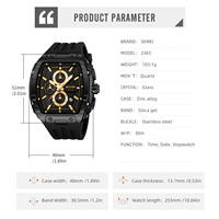 Reloj Deportivo de Cuarzo SKMEI 2363, Forma Tonneau, Multifunción, Cronómetro, Fecha, Correa de Silicona, Casual, para Hombre