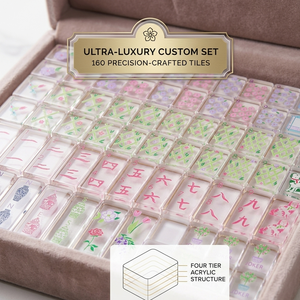 ชุดไพ่นกกระจอกอะคริลิคสี่ชั้นสีชมพูเชอร์รี่สุดหรูสไตล์อเมริกัน 160 แผ่น เป็นมิตรกับสิ่งแวดล้อม ของขวัญสุดพิเศษสำหรับโอกาสพิเศษ - Product Image 1