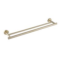 Sèche-serviettes de salle de bain réglable en acier inoxydable double avec 3 barres et étagère de rangement