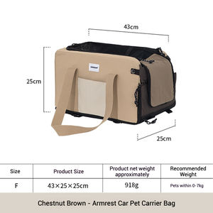 Asiento de Coche Portátil de Lujo para Mascotas, Bolsa de Transporte Transpirable, Ajustable, Impermeable, Suave, Antisuciedad, Cojín de Copiloto para Mascotas, Moderno - Product Image 6