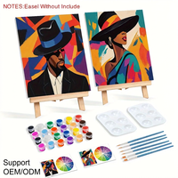 Lot de 2 kits de peinture par numéros sur toile encadrée pour salon, pré-dessinés, pour décoration intérieure, DIY, peinture faite à la main