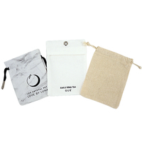 Pochette à savon personnalisée à bas prix avec logo imprimé en coton et lin pour bougie Sac cadeau écologique à cordon