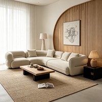 Canapé modulaire incurvé en tissu bouclé, style moderne, pour hôpital, salon, villa, hôtel, meubles OEM ODM