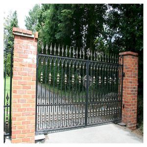 Prima Grill - Elegante Puerta Principal de Hierro Forjado con Reja Oscilante, Puerta Principal de Metal Negro Hecha a Medida - Product Image 4