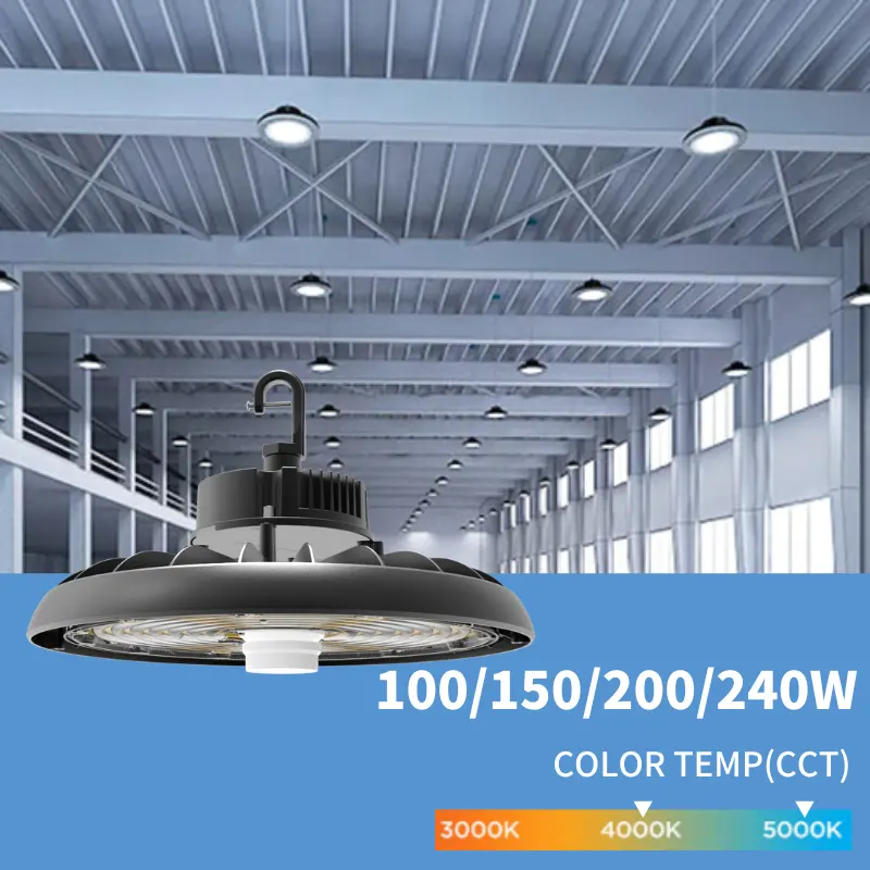 Vernieuwde Hanging Armaturen 3cct En Wattage Vermuteerbaar Magazijn Workshop 100W 150W 240W Ufo Led High Bay Licht