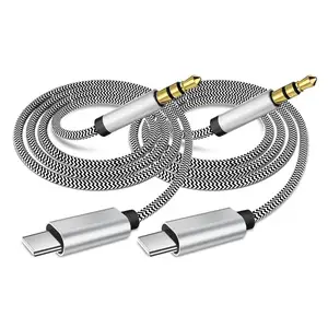 Precio de fábrica Digital Audio Car Aux Audio Extension Adapter Cable Tipo C a 3,5mm Para Coche Estéreo Auriculares Altavoz Teléfono Móvil
