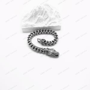 Stainless Steel Cuban Chain Bracelet with Double <b>Wolf</b> Head Clasp Viking Style Carved Details Heavy Gothic Punk <b>Jewelry</b> for Men - Product Image 1