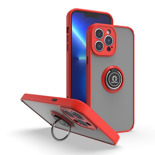 Luxury TPU Phone Case for iPhone 16 15 14 13 12 11 Pro Max 360 Degree Rotation Shock Proof with Magnetic Car Mount Ring