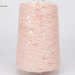 Fil à sequins teinté en pur coton, très vendu à l'international, pour le bricolage, tissage à la main, irisé, en gros et en petit, en pelote - Product Image 6