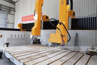 Machine de découpe de pierre à double tête 4 axes ATC, broche de refroidissement par eau 12KW, routeur CNC haute précision pour sculpture 3D et gravure sur marbre