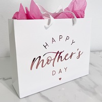 KM – sacs cadeaux en carton blanc imprimé avec poignée pour la fête des mères