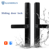 Kasman kunci geser pintar WiFi ramping harga sumber pintu aluminium dengan opsi penyimpanan Data Cloud kunci pintu teras sidik jari