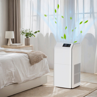 Purificateur d'air portable double HEPA 13 avec contrôle WIFI par application, grand modèle avec moniteur de qualité de l'air et filtre à charbon actif pour salon