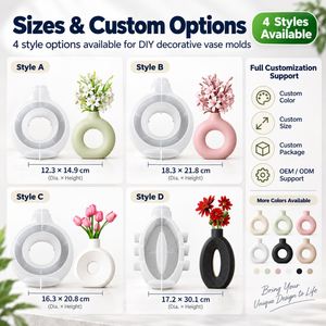 Molde de silicona grande y duradero para jarrones, para uso doméstico, bricolaje, jarrones de hormigón con diseño decorativo de donut a rayas estilo INS - Product Image 3