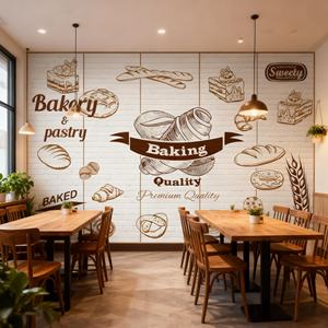 Papier peint <span class=keywords><strong>mural</strong></span> en brique de pain de blé de boulangerie, papier peint photo pour salon, chambre à coucher, fond de télévision, restaurant, boutique de petit-déjeuner, murale - Product Image 2