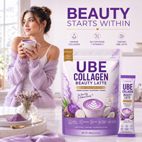 Poudre de Collagène Ube Latte Beauté Collagène Marin Glutathion Vitamine C Saveur Taro 100g Marque Privée OEM Complément Alimentaire