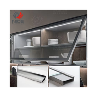 Profils de cadre en métal pour porte de vitrine en alliage d'aluminium 6063 T5 de qualité professionnelle pour application en cuisine