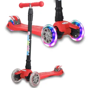 新设计的儿童3轮可调折叠脚踏滑板车