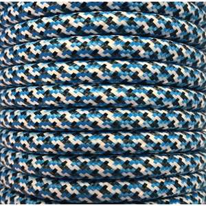 Cable textil azul oscuro de 15m con diseño ado, ideal para decoración e iluminación de espacios. - Product Image 1
