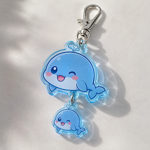 Llavero de acrílico transparente de color personalizado para artistas, llavero irregular con colgante, impresión UV a doble cara, regalo artístico - Product Image 1
