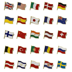 Badge en métal émaillé vierge en alliage <span class=keywords><strong>de</strong></span> zinc, personnalisable avec logo et drapeau national, <span class=keywords><strong>de</strong></span> haute qualité, souple ou rigide, vente en gros à prix compétitif - Product Image 1