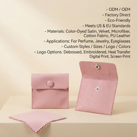 Pochette à bijoux en microfibre suédée avec logo personnalisé, petit sac cadeau pour bague, boucles d'oreilles, collier, avec cartes insérées.