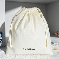 Vente en gros de pochettes en coton et lin écologiques de grande taille, sacs à cordon personnalisés pour l'emballage des vêtements