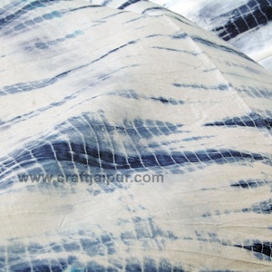 Designer Breathable Shibori <b>Tie</b> and Dyed Cotton Throw Fabric Indian Handmade Blue Craft Making Running Fabric Wholesale - Product Image 2