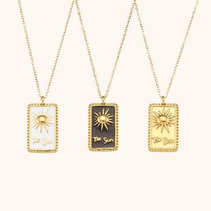 Conjuntos de joyería de moda Dingran <span class=keywords><strong>Tarot</strong></span> chapado en oro collares de acero inoxidable conjunto de joyería para mujer - Product Image 5