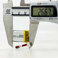Batterie Lipo miniature 3,7 V 200 mAh 250 mAh LiCoO2, batteries lithium-ion rechargeables personnalisées en pochette pour petits appareils portables
