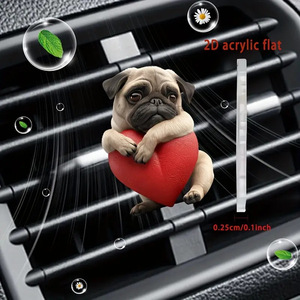 Mignon 2D acrylique chiot parfum Clip EVA voiture désodorisant aromathérapie fonction évent pour voiture décoration intérieure accessoires - Product Image 2